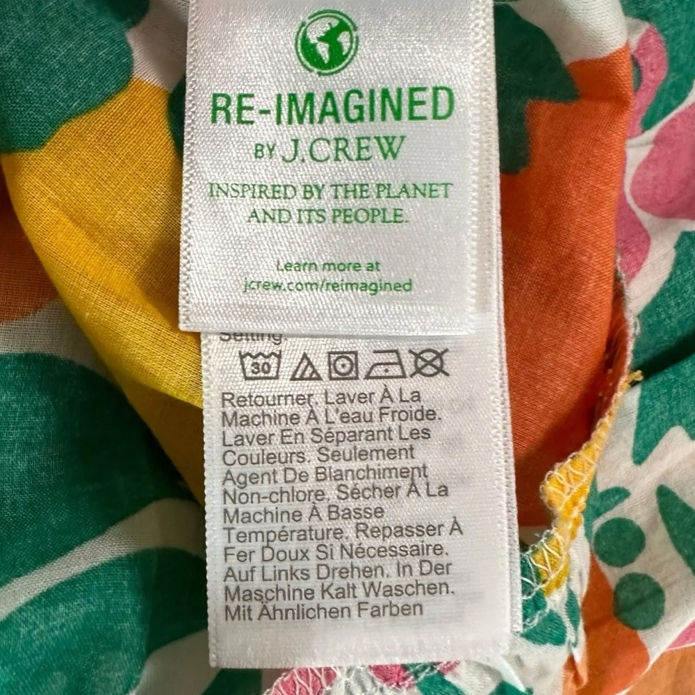 J.Crew Rope Tie Mini Cover Up Mini Dress Rainbow Fruit Size XL NWT Swim Summer